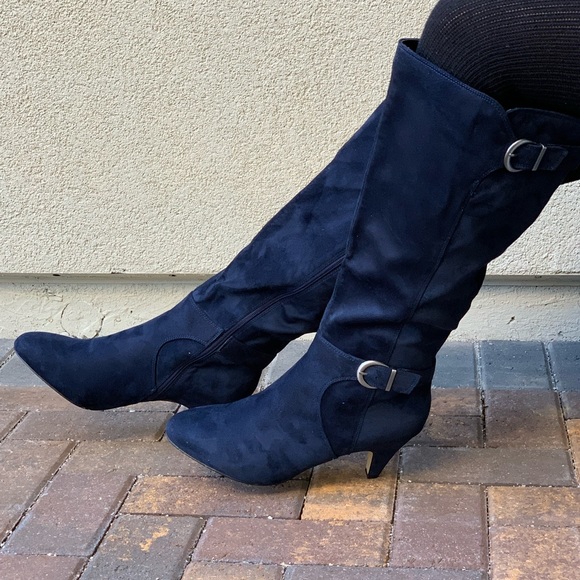 Anthropologie | Shoes | Adjustable Wide Calf Kitten Heel Knee High